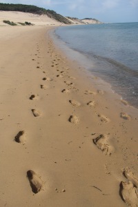 Footprints on Beach
